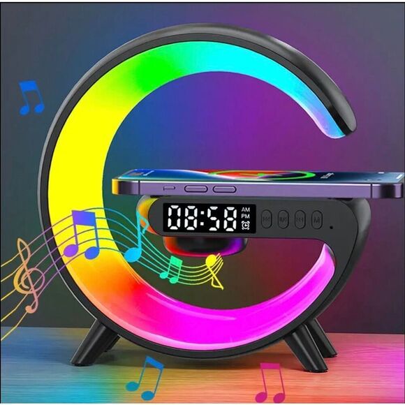Kouzone Other - NWT Bluetooth Wireless Charger Station Stand w Alarm Clock Speaker & Light